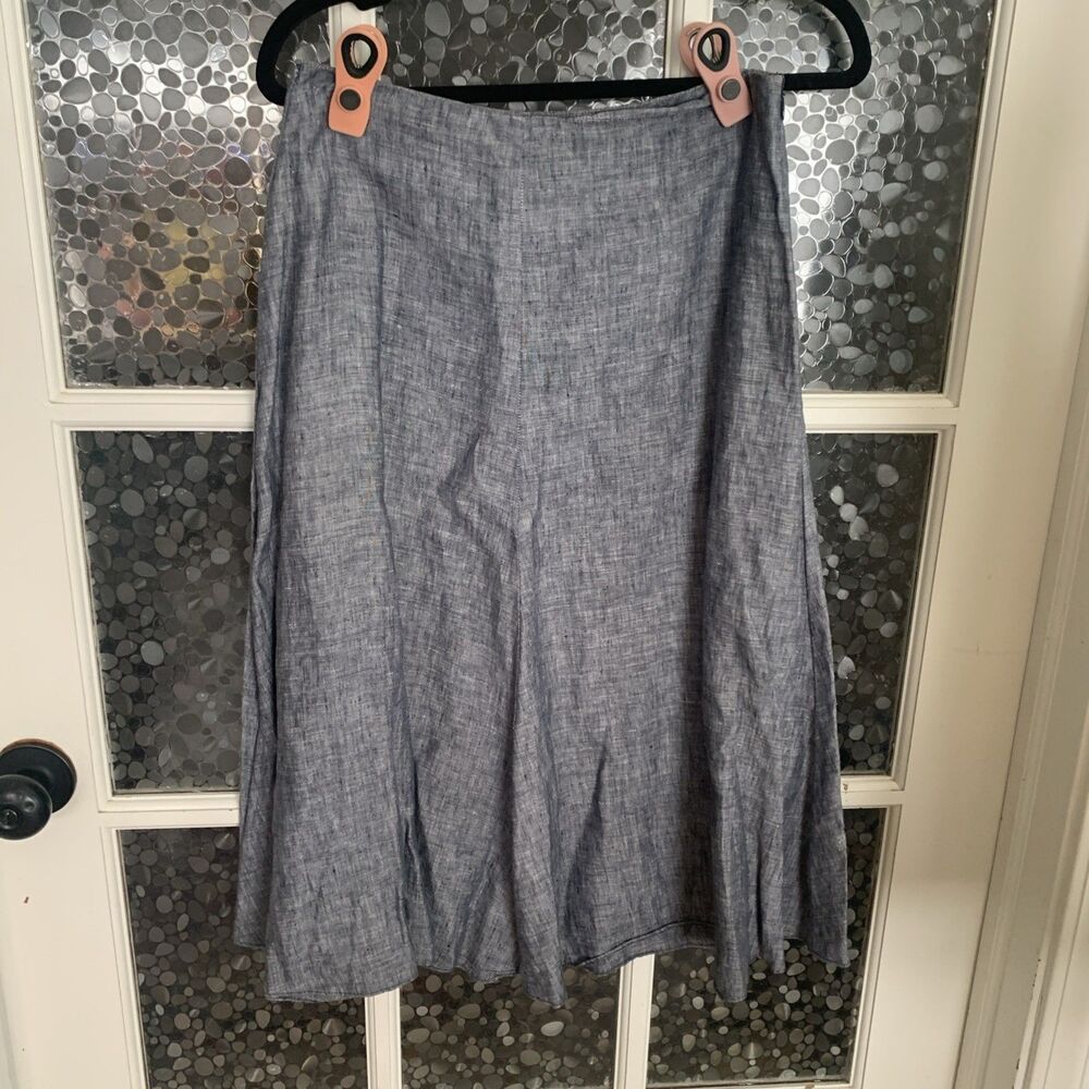 Banana Republic Linen Skirt A Line Sz 6 Chambray